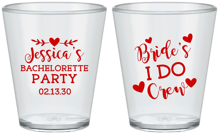 Custom Bachelorette Plastic Shot Glasses - Brides I Do Crew | 60159