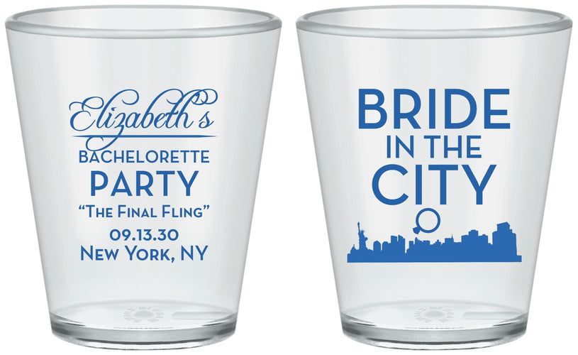 Custom Bachelorette Plastic Shot Glasses - New York | 60162