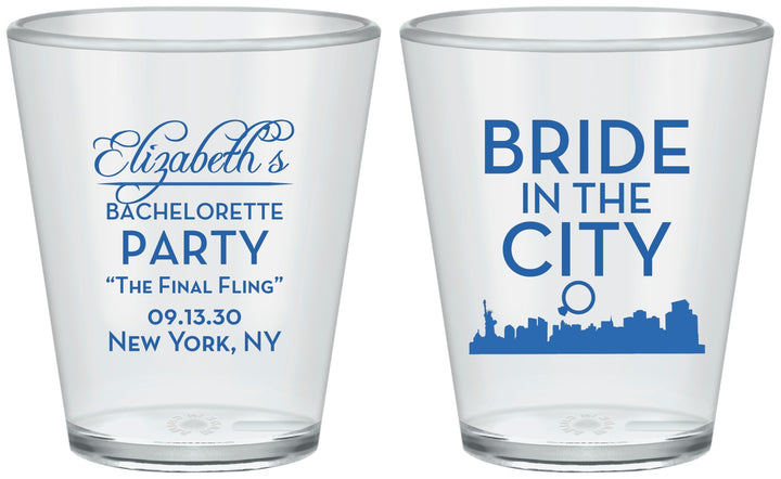 Custom Bachelorette Plastic Shot Glasses - New York | 60162