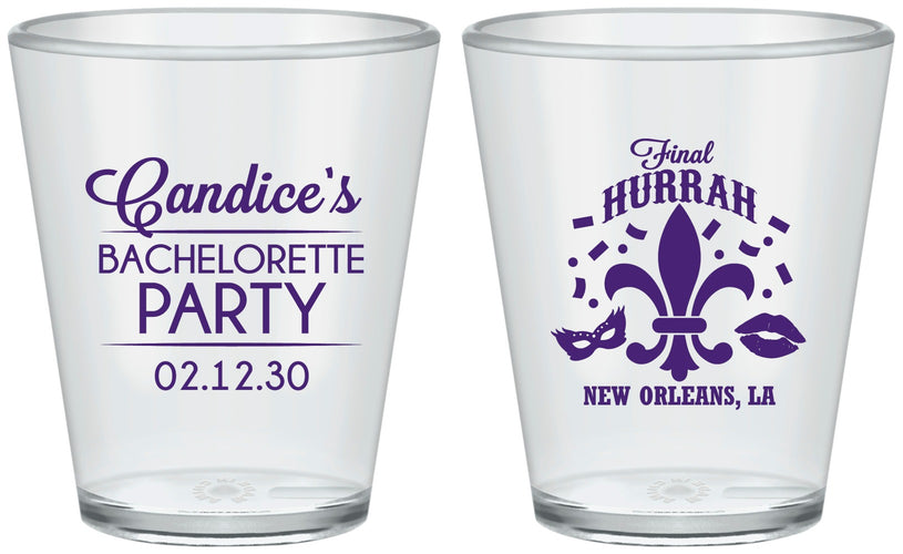 Custom Bachelorette Plastic Shot Glasses - New Orleans | 60166