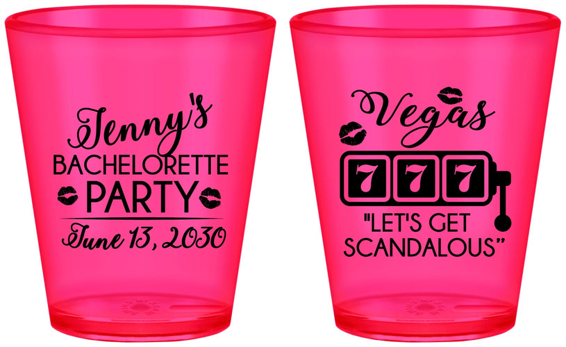 Custom Bachelorette Plastic Shot Glasses - Las Vegas | 60170