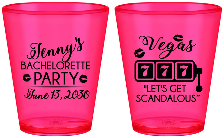 Custom Bachelorette Plastic Shot Glasses - Las Vegas | 60170