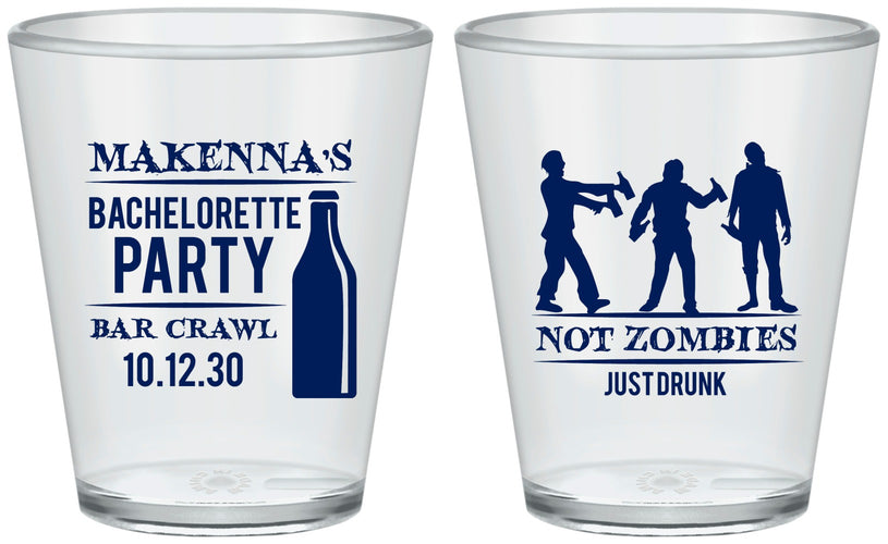 Custom Bachelorette Plastic Shot Glasses - Zombie | 60173