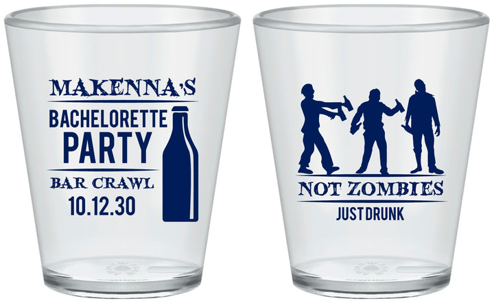 Custom Bachelorette Plastic Shot Glasses - Zombie | 60173