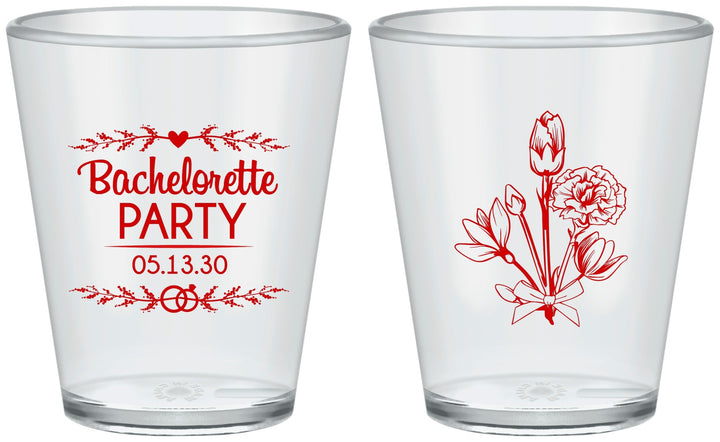 Custom Bachelorette Plastic Shot Glasses - Flowers | 60174