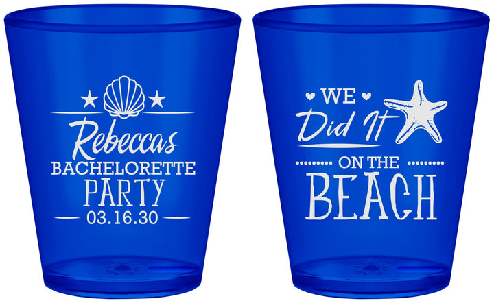 Custom Bachelorette Plastic Shot Glasses - Beach | 60183
