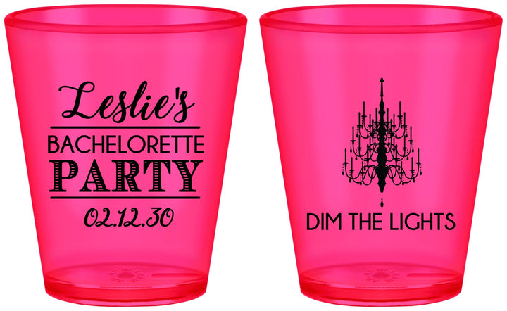 Custom Bachelorette Plastic Shot Glasses - Lights | 60188