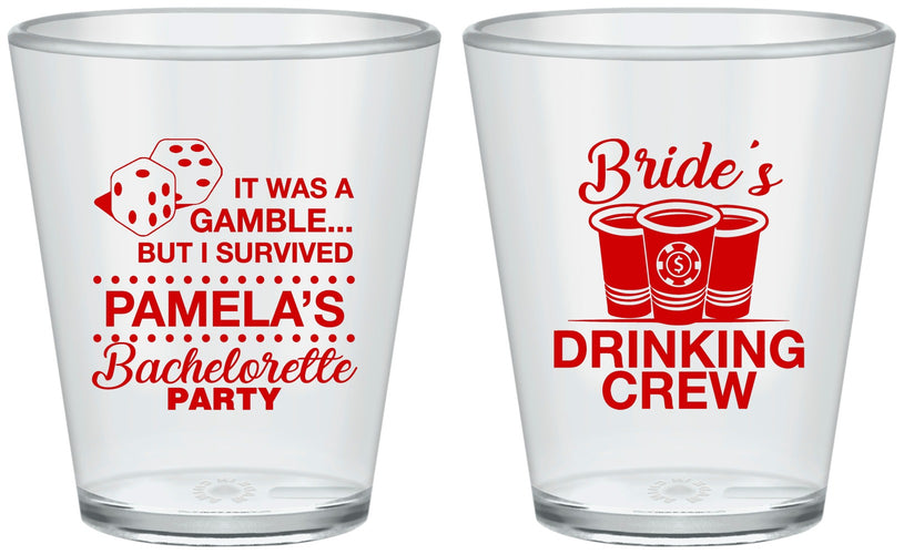 Custom Bachelorette Plastic Shot Glasses - Las Vegas | 60194