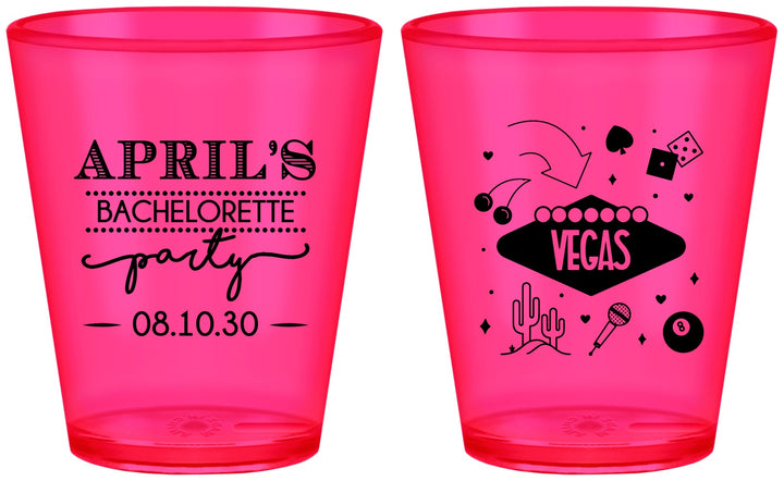 Custom Bachelorette Plastic Shot Glasses - Las Vegas | 60198