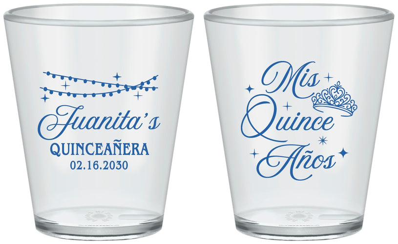 Custom Quinceanera Plastic Shot Glasses - Mis Quince Anos | 70001