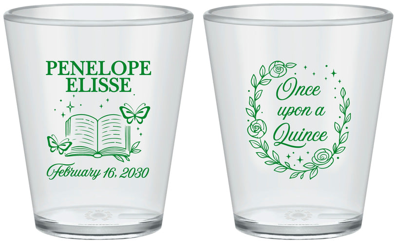Custom Quinceanera Plastic Shot Glasses - Once Upon A Quince | 70014