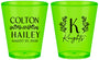 Custom Wedding Plastic Shot Glasses - Monogram | 800