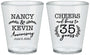 Custom Anniversary Plastic Shot Glasses - Cheers To 35 Years | 80004