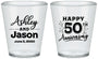 Custom Anniversary Plastic Shot Glasses - 50th Wedding | 80007