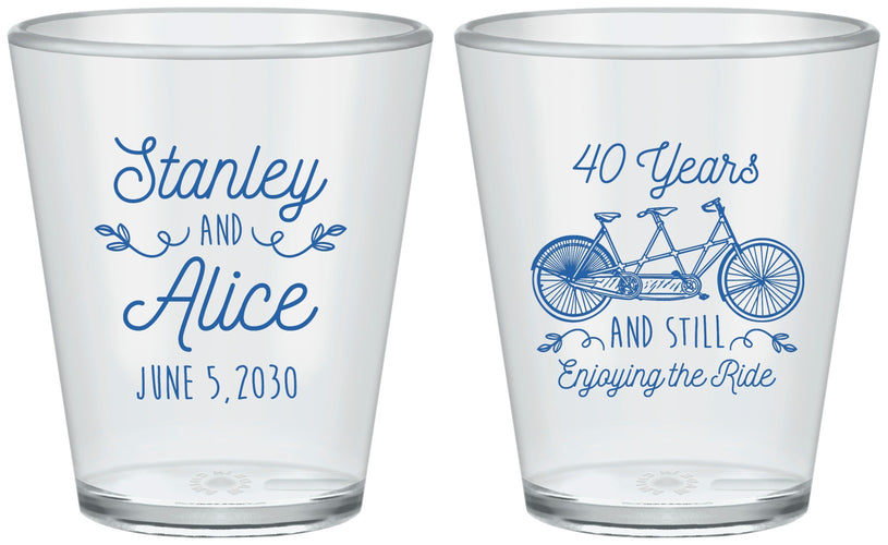 Custom Anniversary Plastic Shot Glasses - Cheers To 40 Years | 80025