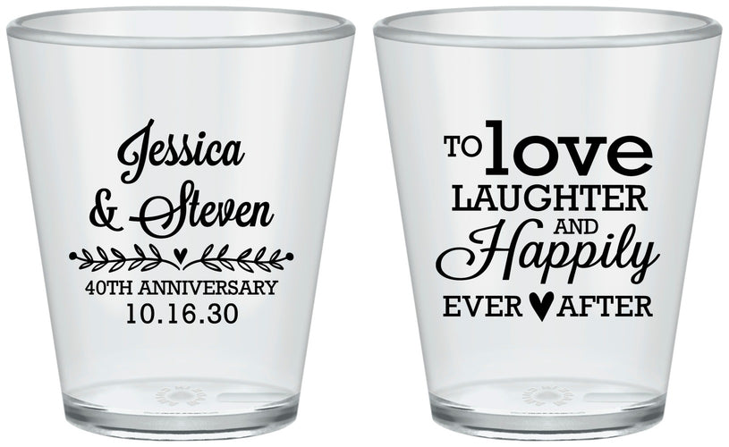 Custom Anniversary Plastic Shot Glasses - 40th Wedding | 80035
