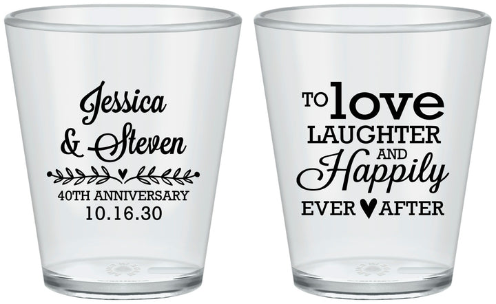 Custom Anniversary Plastic Shot Glasses - 40th Wedding | 80035
