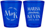 Custom Wedding Plastic Shot Glasses - Two Letter Monogram | 801
