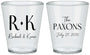 Custom Wedding Plastic Shot Glasses - Two Letter Monogram | 802