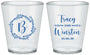 Custom Wedding Plastic Shot Glasses - Monogram | 804