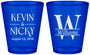 Custom Wedding Plastic Shot Glasses - Monogram | 806