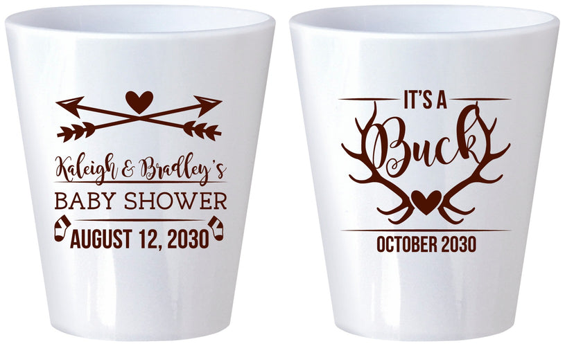 Custom Baby Shower Plastic Shot Glasses - It’s A Buck Antler | 90000
