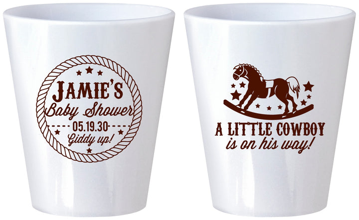 Custom Baby Shower Plastic Shot Glasses - Little Cowboy | 90003