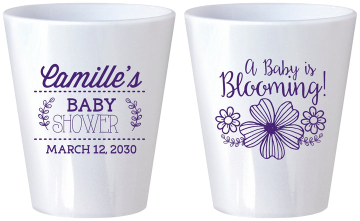 Custom Baby Shower Plastic Shot Glasses - Blooming | 90009