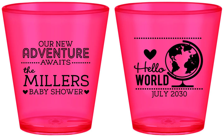 Custom Baby Shower Plastic Shot Glasses - Hello World | 90013
