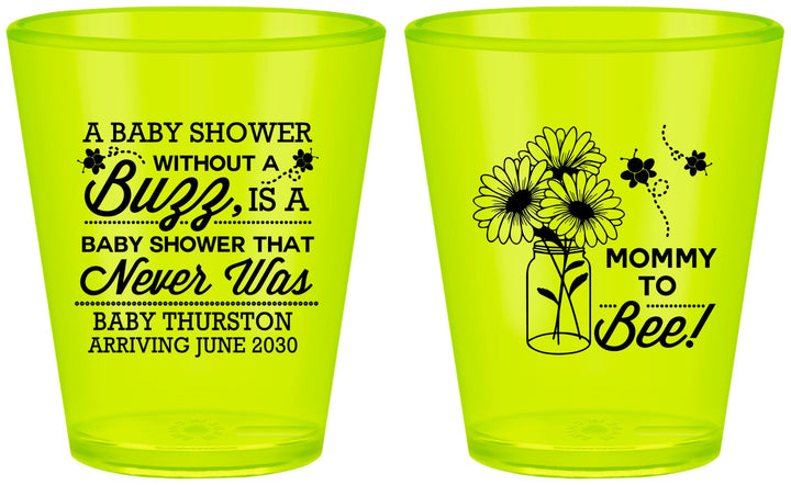 Custom Baby Shower Plastic Shot Glasses - Mommy To Bee | 90016