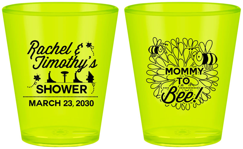 Custom Baby Shower Plastic Shot Glasses - Mommy To Bee | 90017