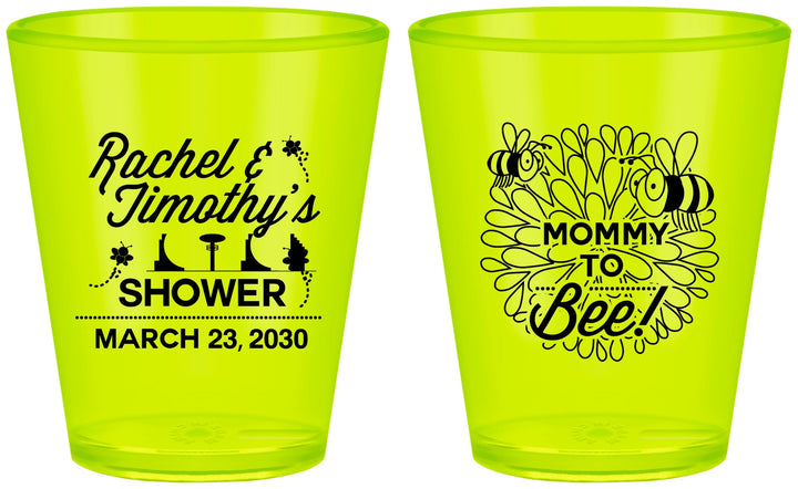 Custom Baby Shower Plastic Shot Glasses - Mommy To Bee | 90017