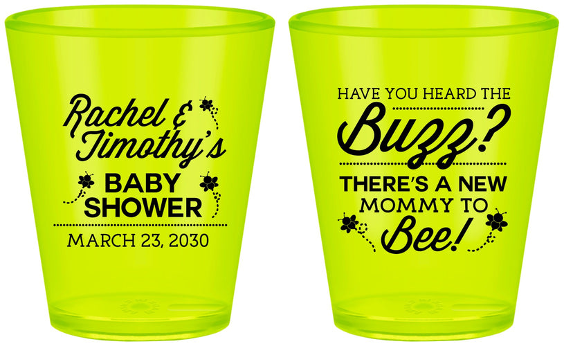 Custom Baby Shower Plastic Shot Glasses - Mommy To Bee | 90019