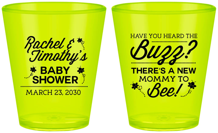 Custom Baby Shower Plastic Shot Glasses - Mommy To Bee | 90019