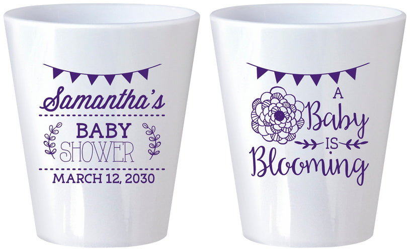 Custom Baby Shower Plastic Shot Glasses - Blooming | 90020