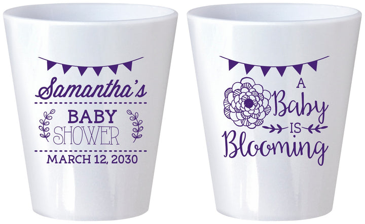 Custom Baby Shower Plastic Shot Glasses - Blooming | 90020