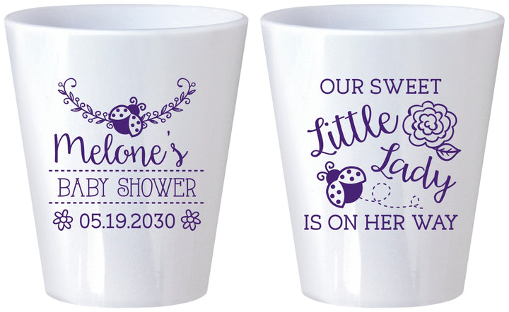 Custom Baby Shower Plastic Shot Glasses - Little Lady On The Way | 90021