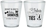 Custom Baby Shower Plastic Shot Glasses - Gender Reveal Tutus Or Ties | 90033