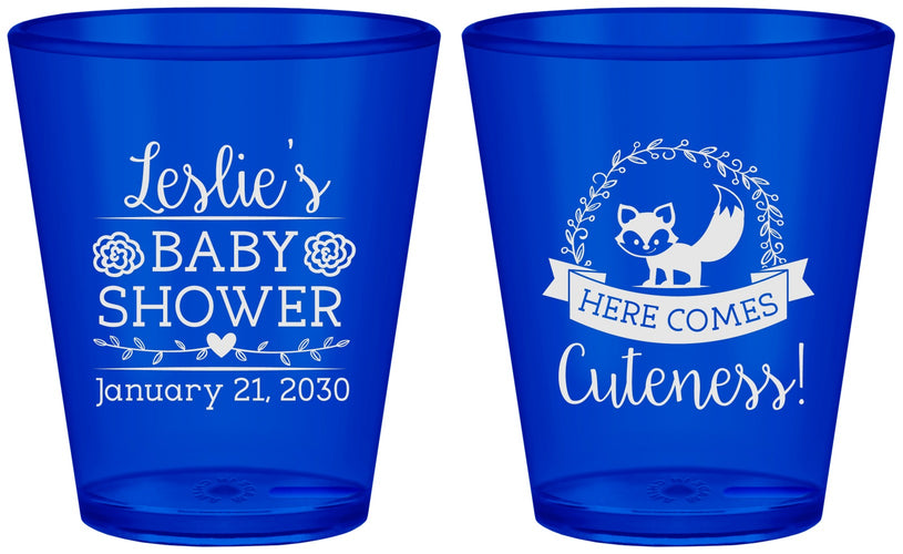 Custom Baby Shower Plastic Shot Glasses - Fox Cuteness | 90036