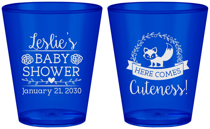Custom Baby Shower Plastic Shot Glasses - Fox Cuteness | 90036