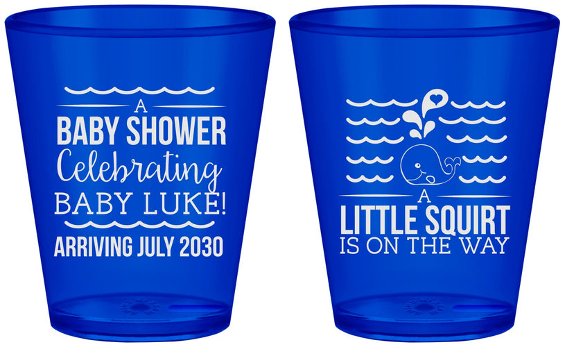 Custom Baby Shower Plastic Shot Glasses - Little Squirt On The Way | 90043