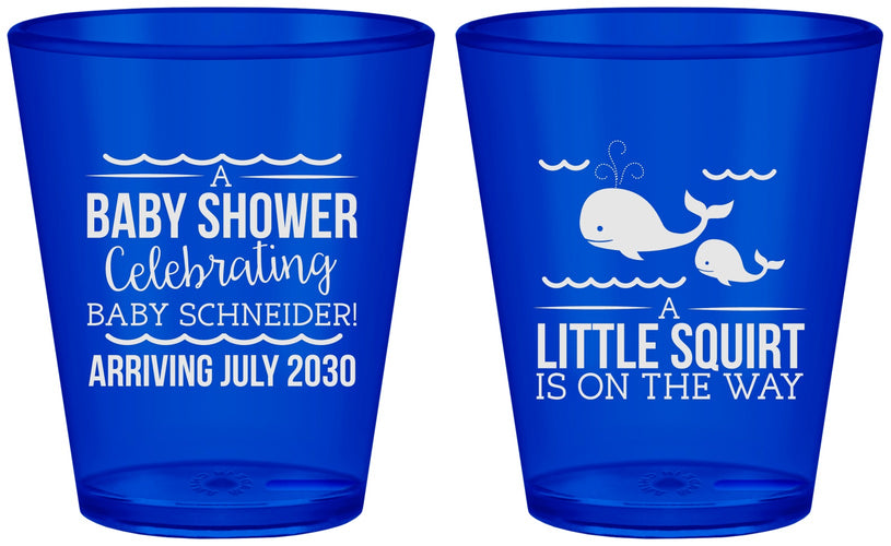 Custom Baby Shower Plastic Shot Glasses - Mermaid On Her Way | 90044