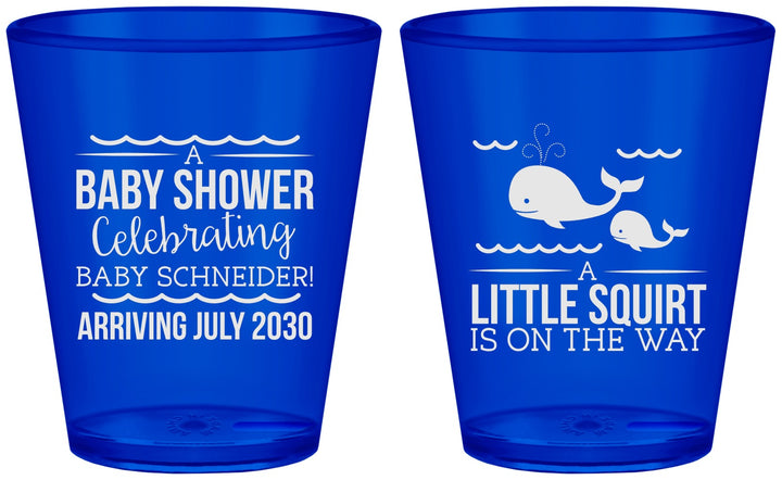 Custom Baby Shower Plastic Shot Glasses - Mermaid On Her Way | 90044