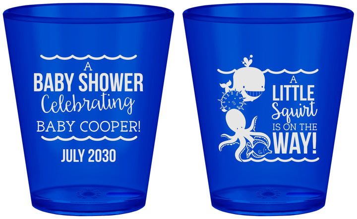 Custom Baby Shower Plastic Shot Glasses - Little Squirt On The Way | 90045