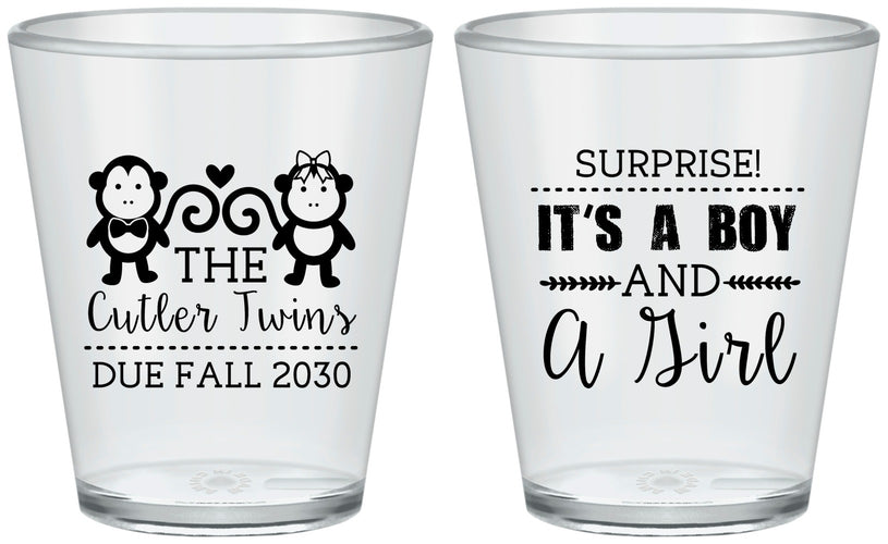 Custom Baby Shower Plastic Shot Glasses - Gender Reveal Boy Or Girl | 90063