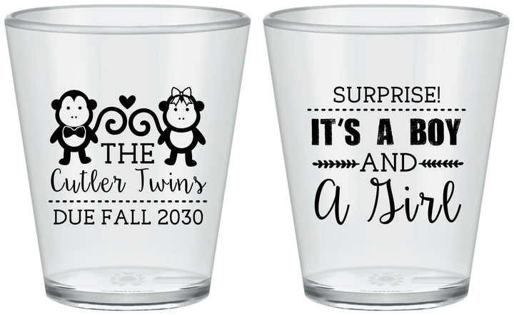 Custom Baby Shower Plastic Shot Glasses - Gender Reveal Boy Or Girl | 90063