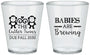 Custom Baby Shower Plastic Shot Glasses - Twins Baby Monkeys | 90068