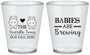 Custom Baby Shower Plastic Shot Glasses - Twins Baby Hippos | 90069