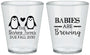 Custom Baby Shower Plastic Shot Glasses - Twins Baby Penguins | 90070