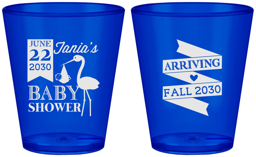 Custom Baby Shower Plastic Shot Glasses - Stork | 90073